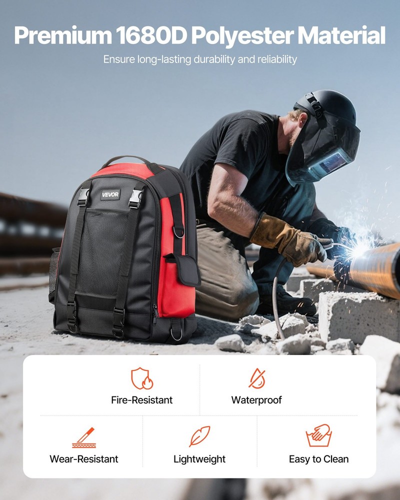 Welding Backpack 25.2L Welder Backpack for Tools Helmet 1680D High-Density