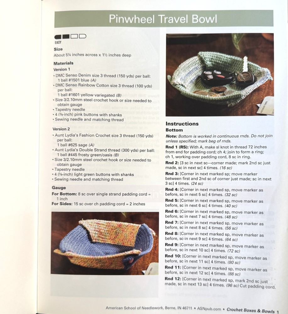 Crochet Pattern Booklet; Boxes and Bowls
