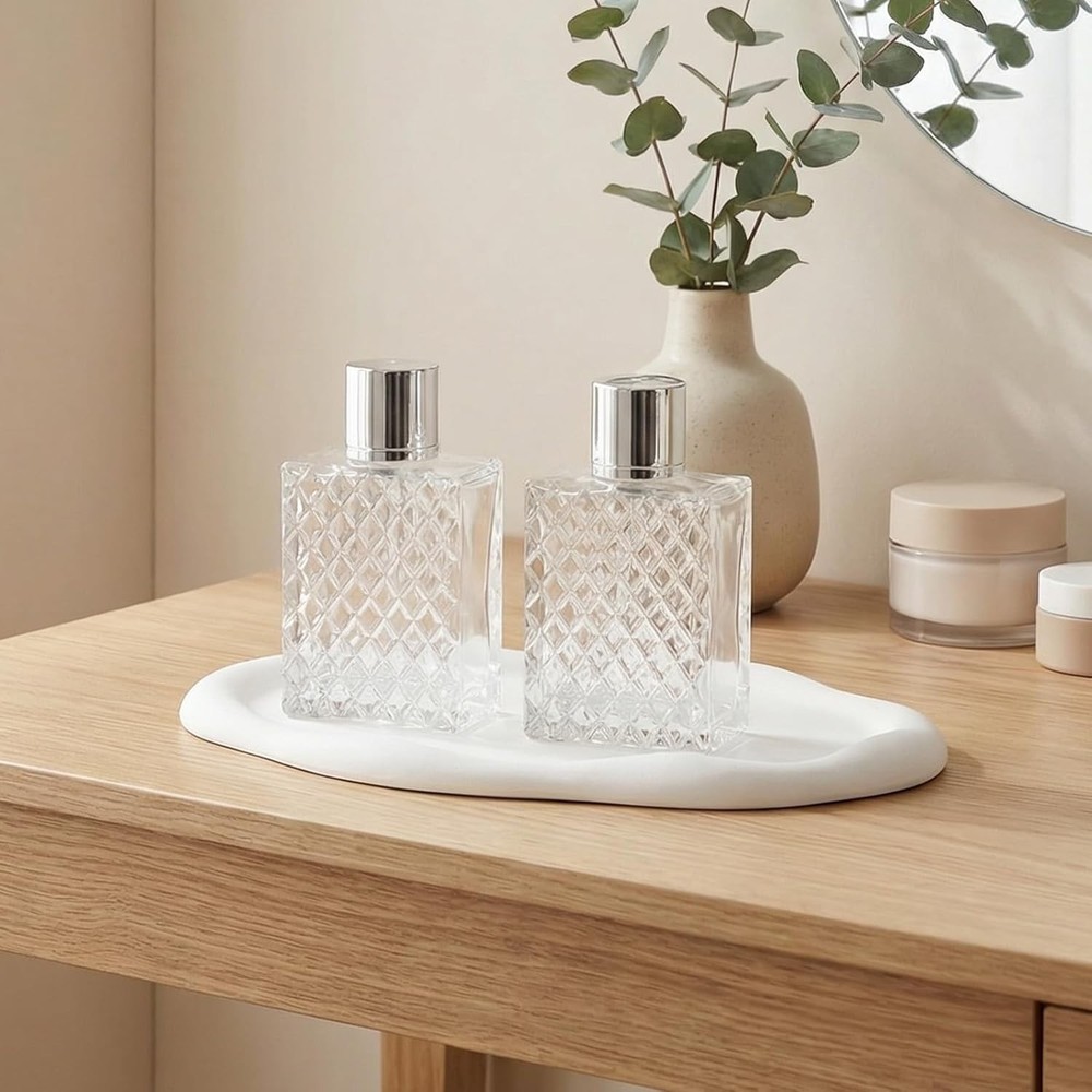 2 Pack 100ml Empty Perfume Bottles Refillable, Glass Perfume Atomizer with Funne