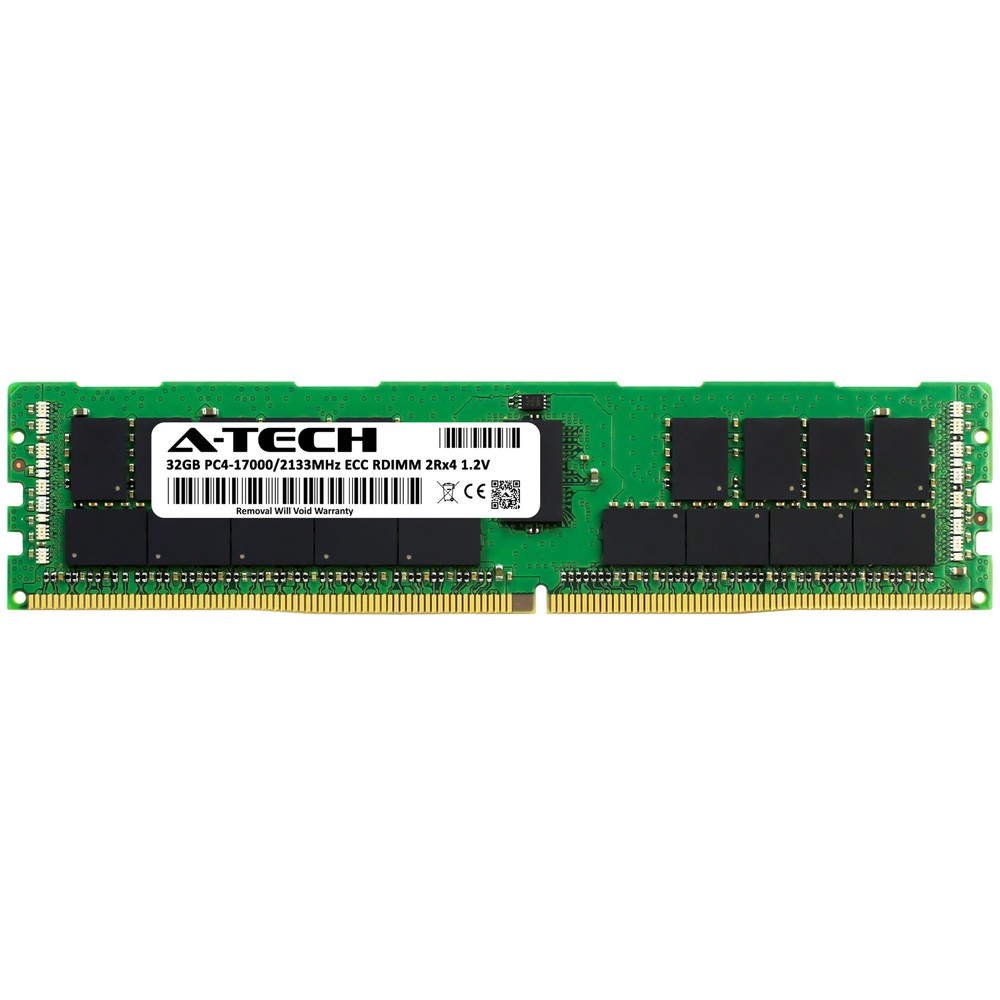 32GB 2Rx4 PC4-17000 ECC REG RDIMM (HP H7B65AR Equivalent) Server Memory RAM