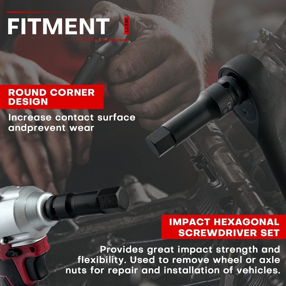 1/2" Drive Master Impact Hex Bit Set, 20 Piece Hex Driver Socket Set, Allen Bit
