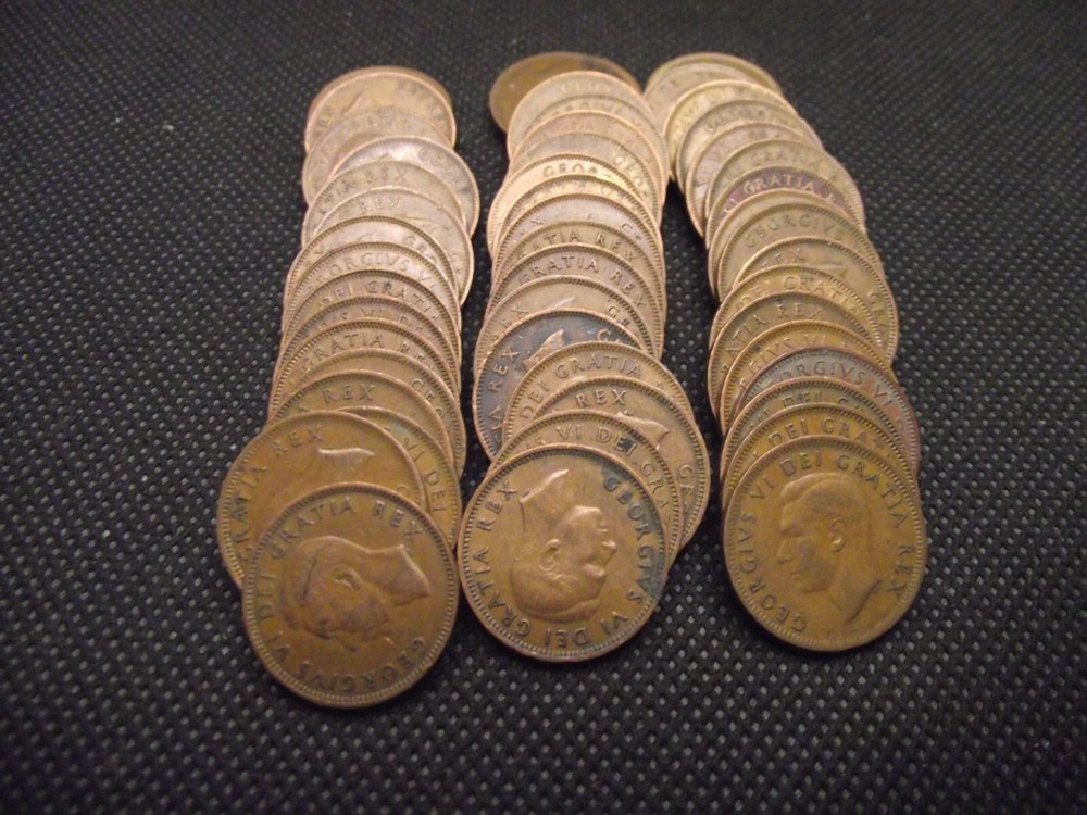 Canada 1949 Cent 50 Coin Roll