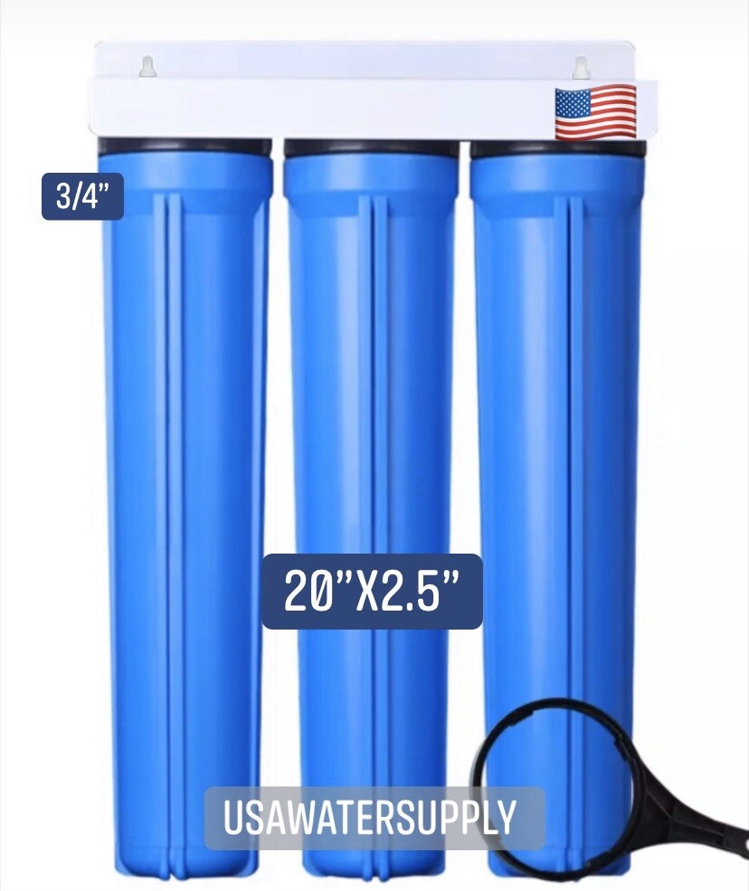Iron/Sulfur Removal TRIPLE Whole House Water Filter System for Drinking Water