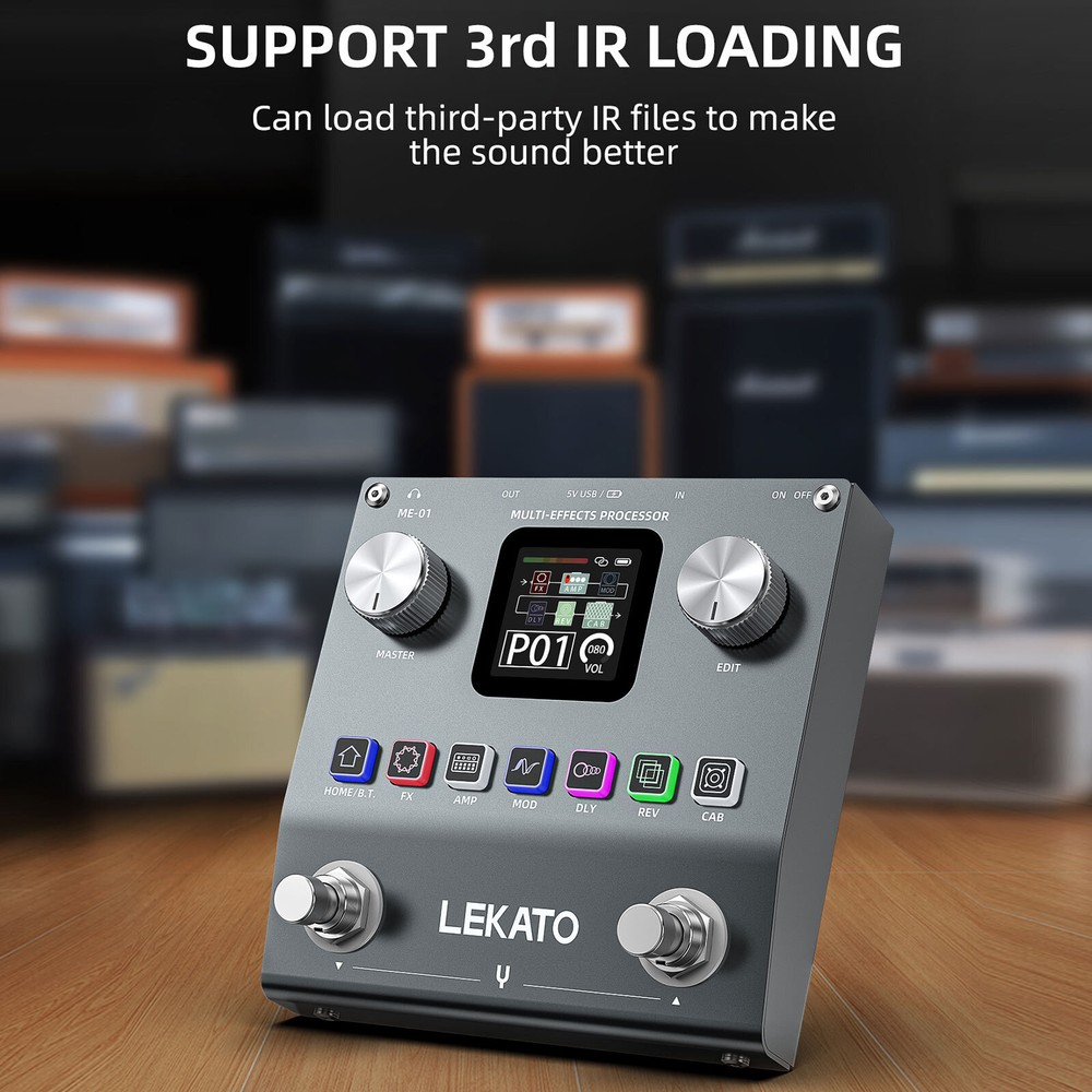 LEKATO Multi Effects Guitar Pedal Guitar Effects Processor w/ 6 Effects Modules