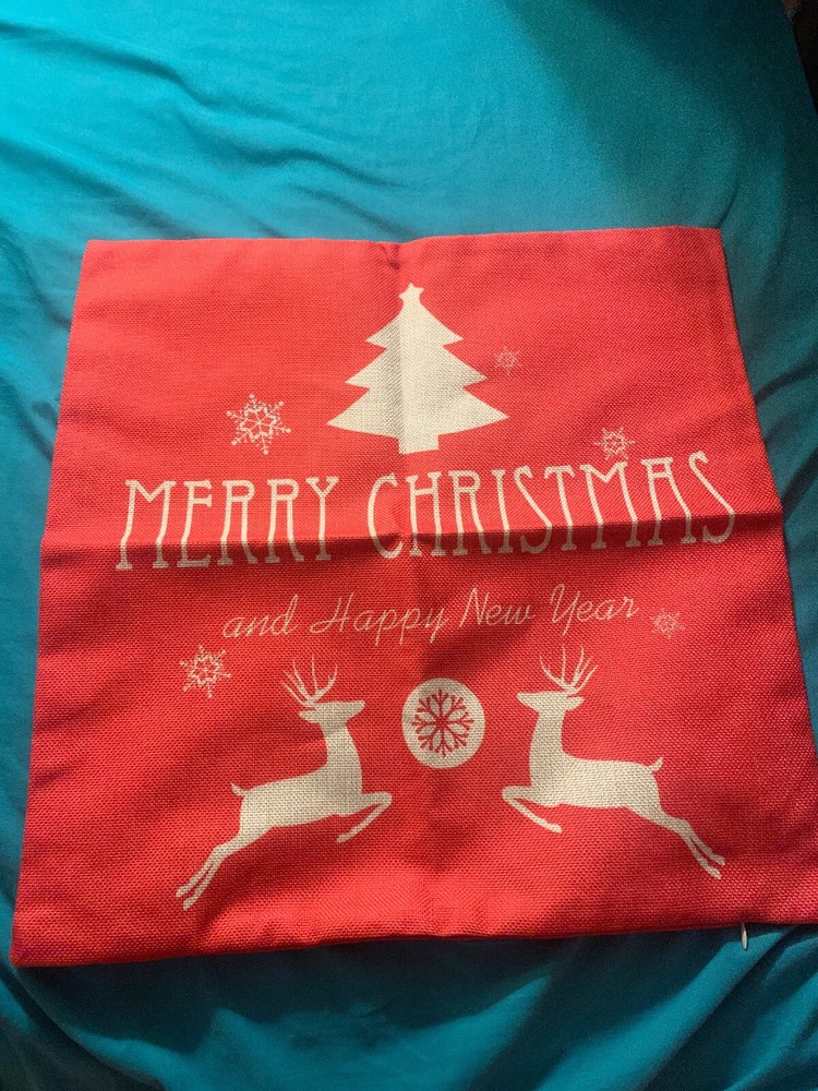 Holiday Pillowcase 16.5”x16.5” (New)