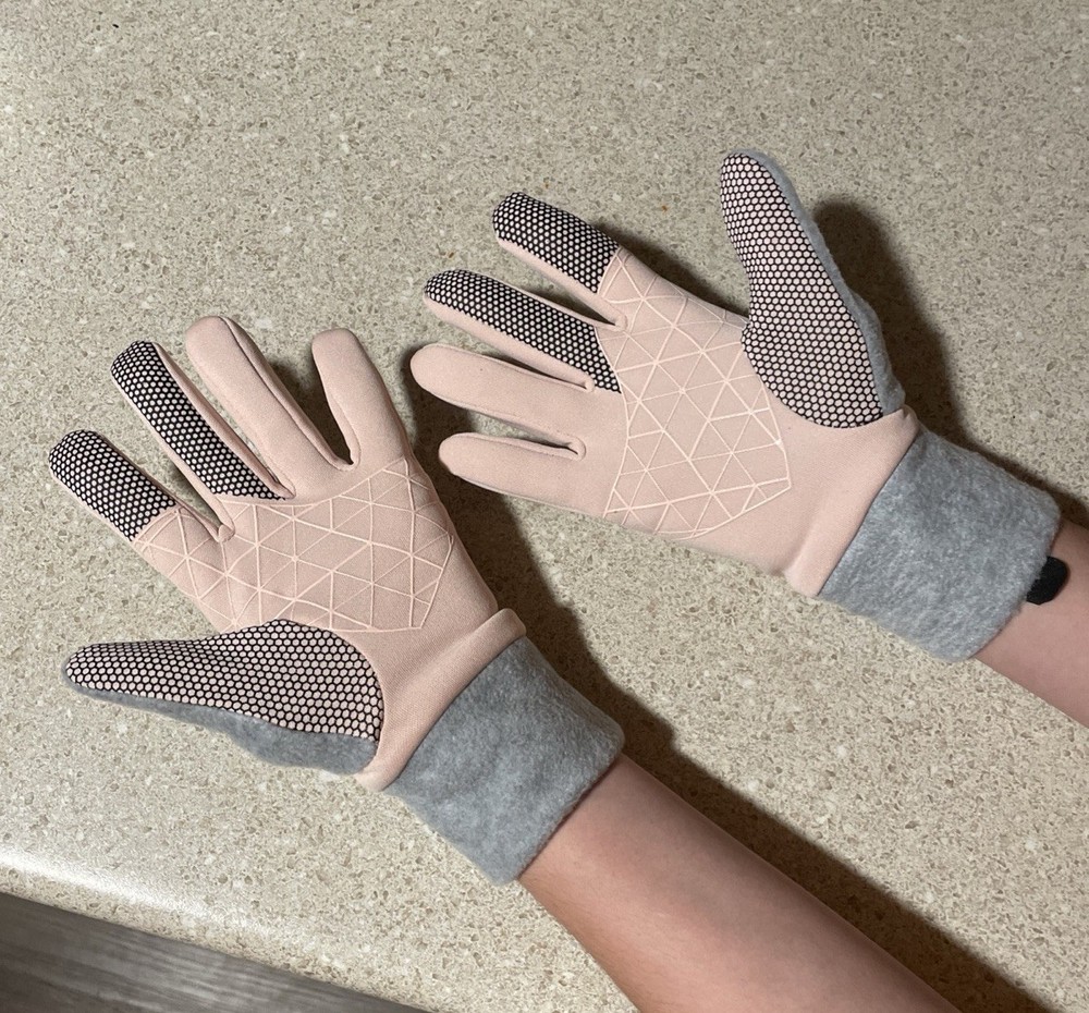 Xersion Women's Touch Screen Workable Pink & Grey Gloves Fits Small & Medium
