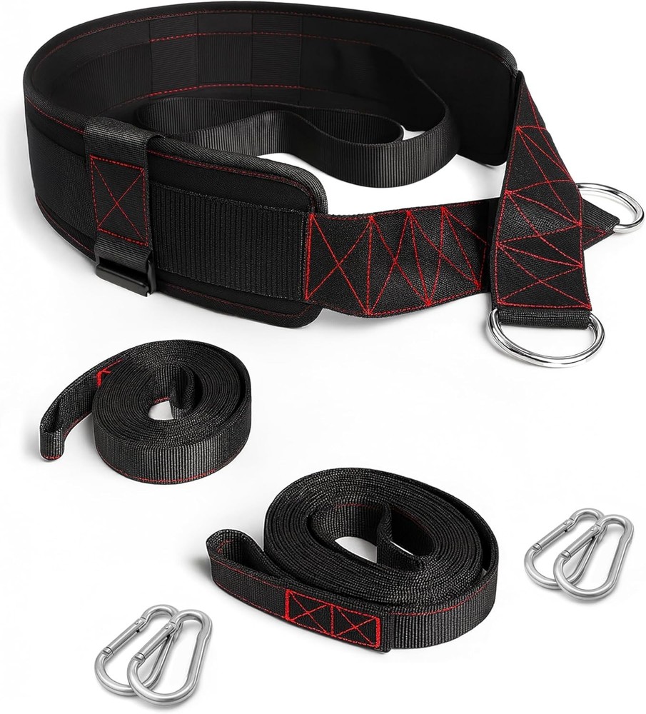 THEFITGUY Sled Pulling Belt, Adjustable Closure, 2 Straps & 4...