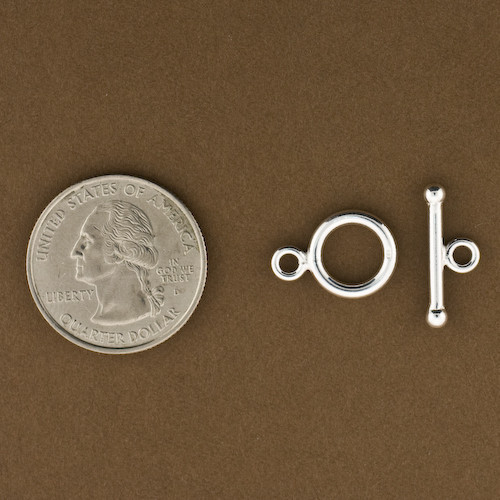 Silver Toggles, Sterling Silver, 1 SET, High Polished Plain Toggle, Medium size