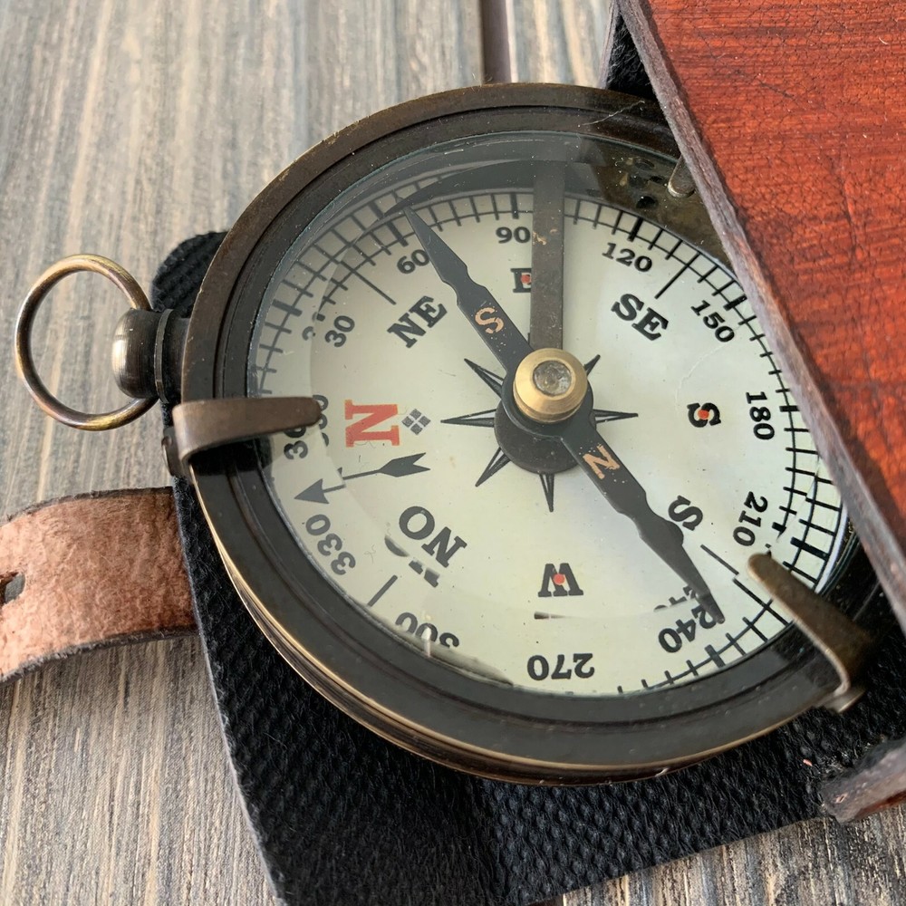 Solid Brass Nautical Pocket Compass Adventure Gift