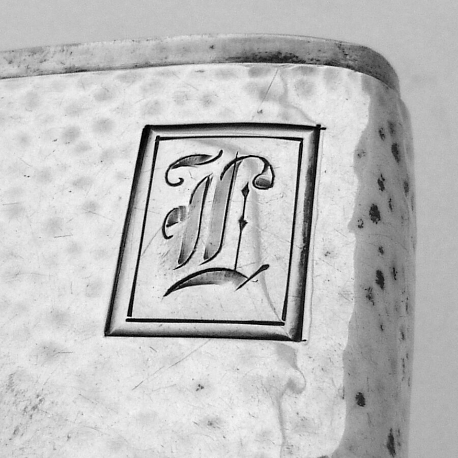 Hammered Match Safe Box Watrous Sterling Silver Mono L