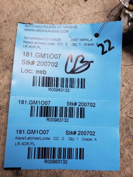 IMPALA 2007 Keys/Latches/Locks 983132
