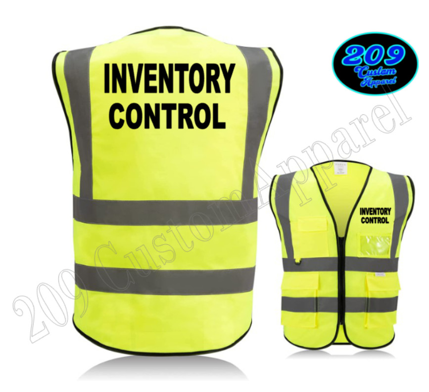 INVENTORY CONTROL Hi-Visibility Safety Vest Reflective Strips SOLID POLYESTER