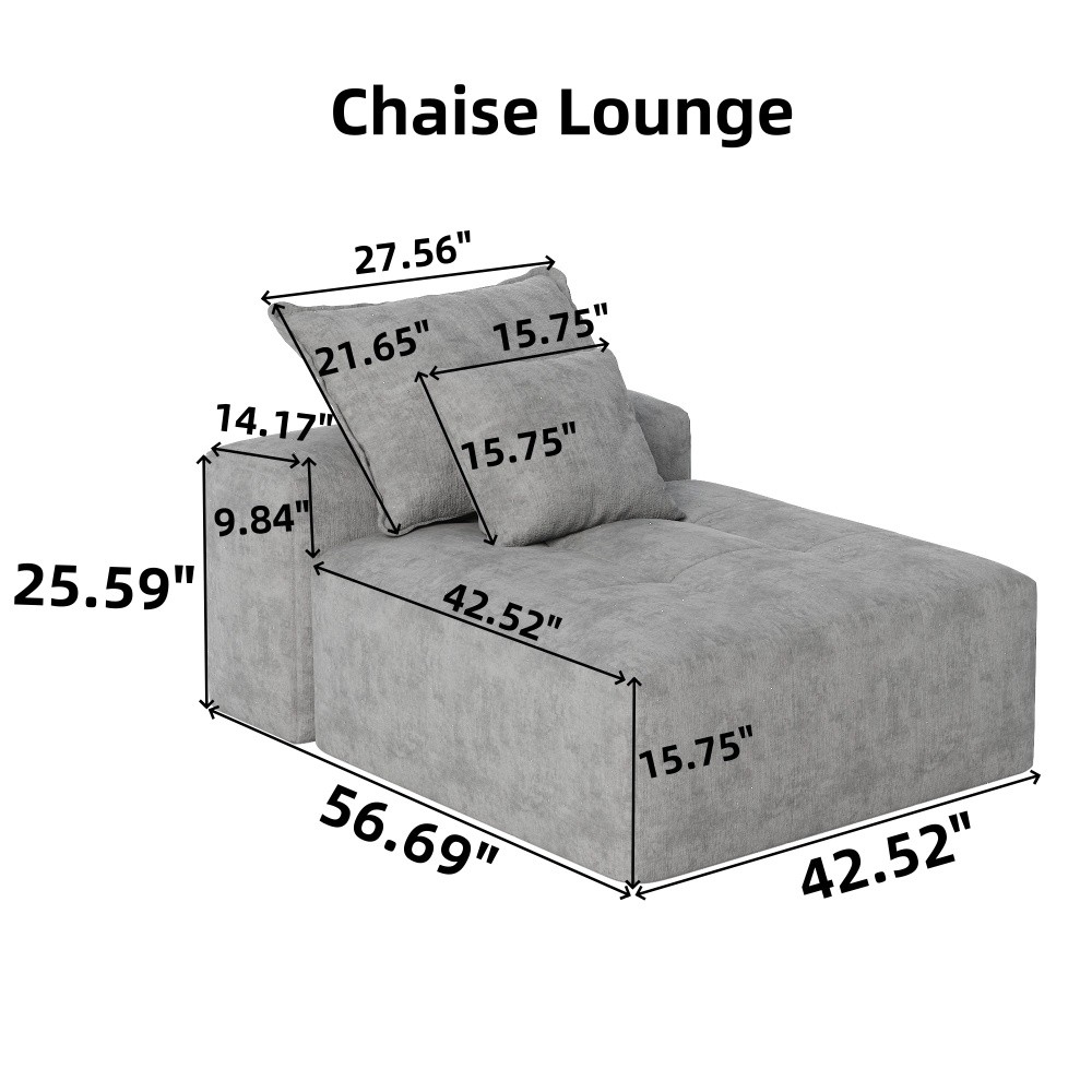 Modular Sectional Sofa, Chenille Fabric, No Assembly Required