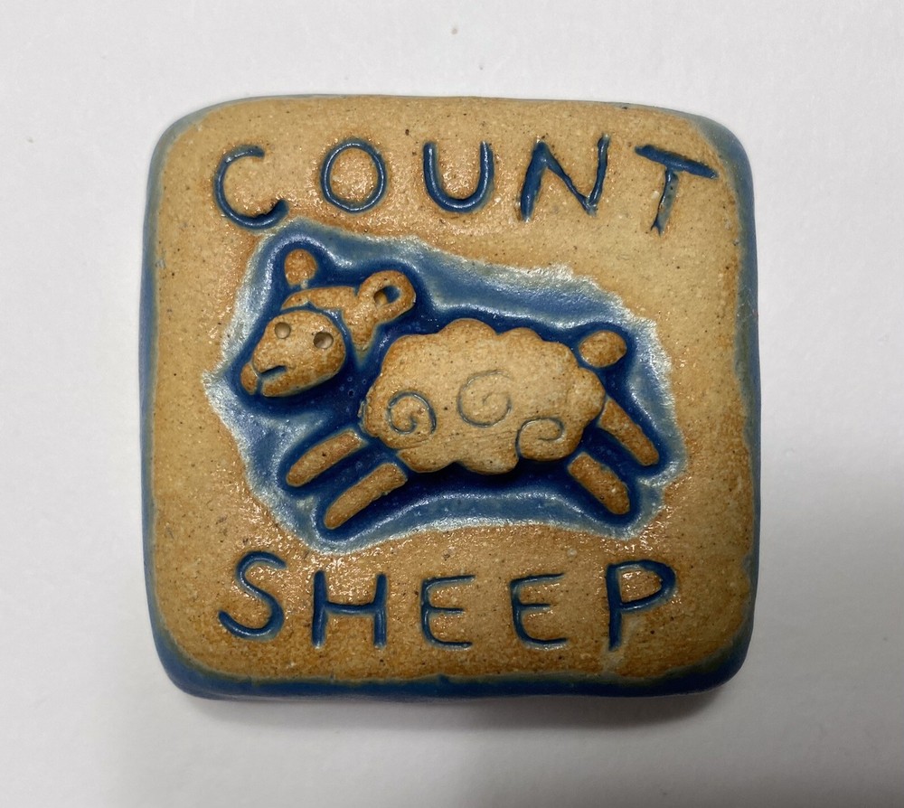 Count Sheep Stoneware Art Tile By Gretchen Kramp