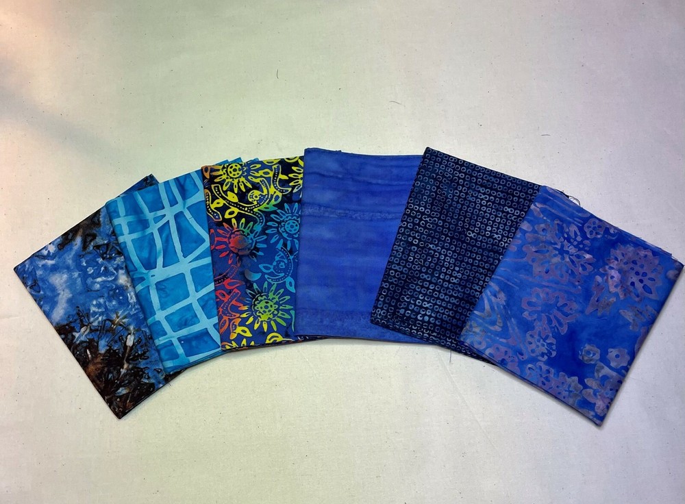 Blue Batik Fat Quarters Lot 1