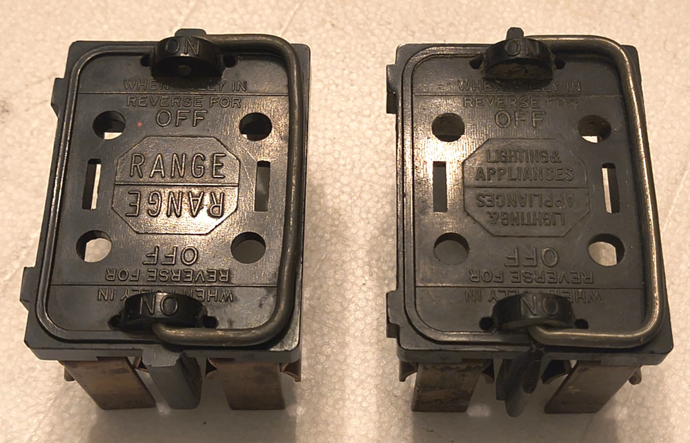 2 MURRAY- 60A 120/240V Fuse Holder Pull Outs "LIGHTING/APPLIANCES & "RANGE"