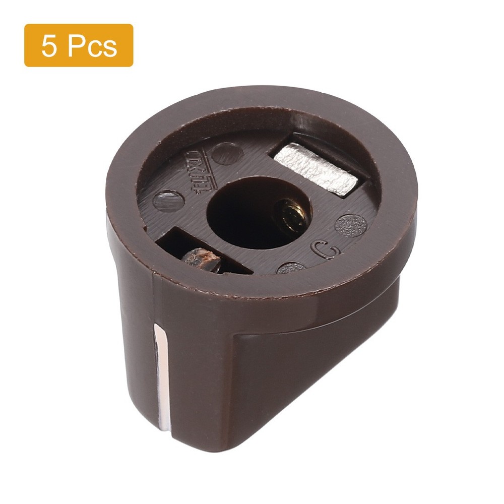 5Pcs 6.4mm Shaft Hole Pedal Knobs Pointer Control Knobs with Set Screw Coffee