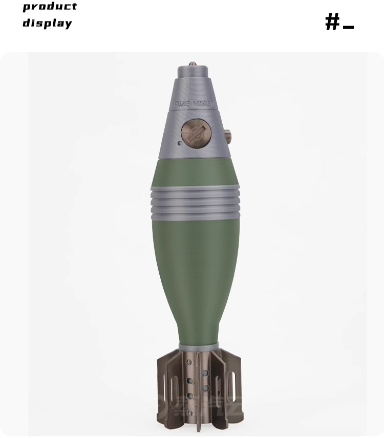 WWII US M49 Mortar Shell Model 3D Printed Highly Detailed