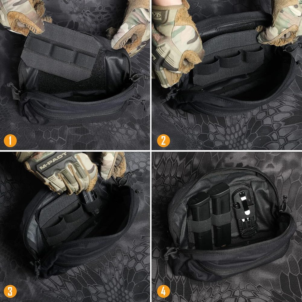 Tactical Bag Insert Elastic Holder Modular Elastic Panel Hook Organizer Pouch In