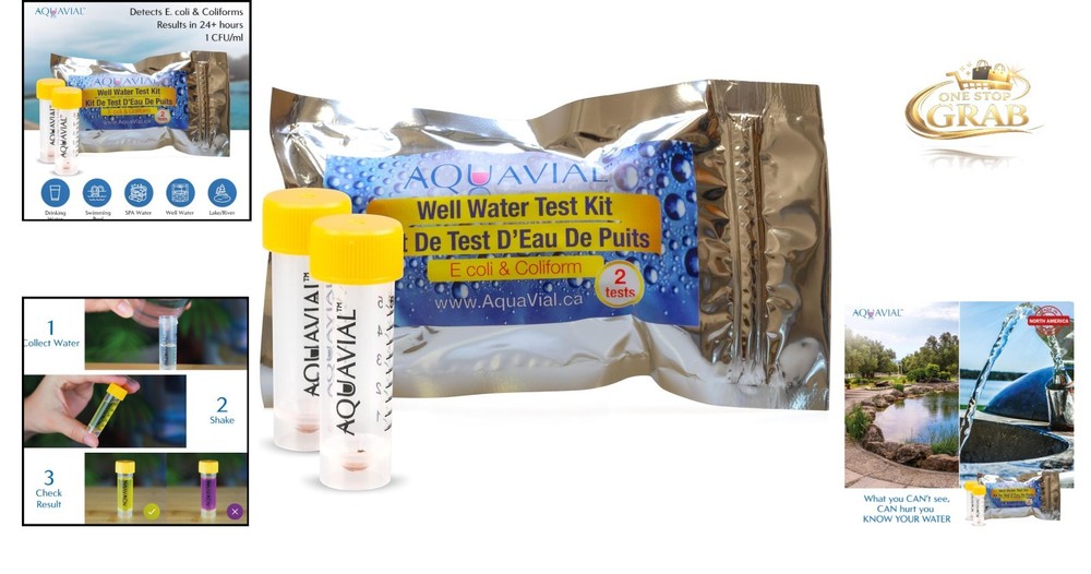 Water Testing Kit 2 Pack E. coli Coliform Bacteria Safe Drinking Pool Lake
