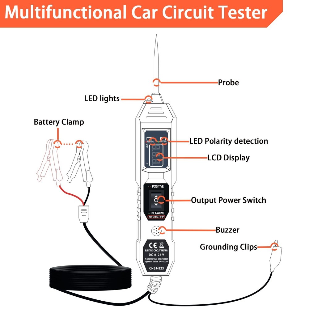 Lqito Multifunctional Car Circuit Tester Component Activation Electrical Test...