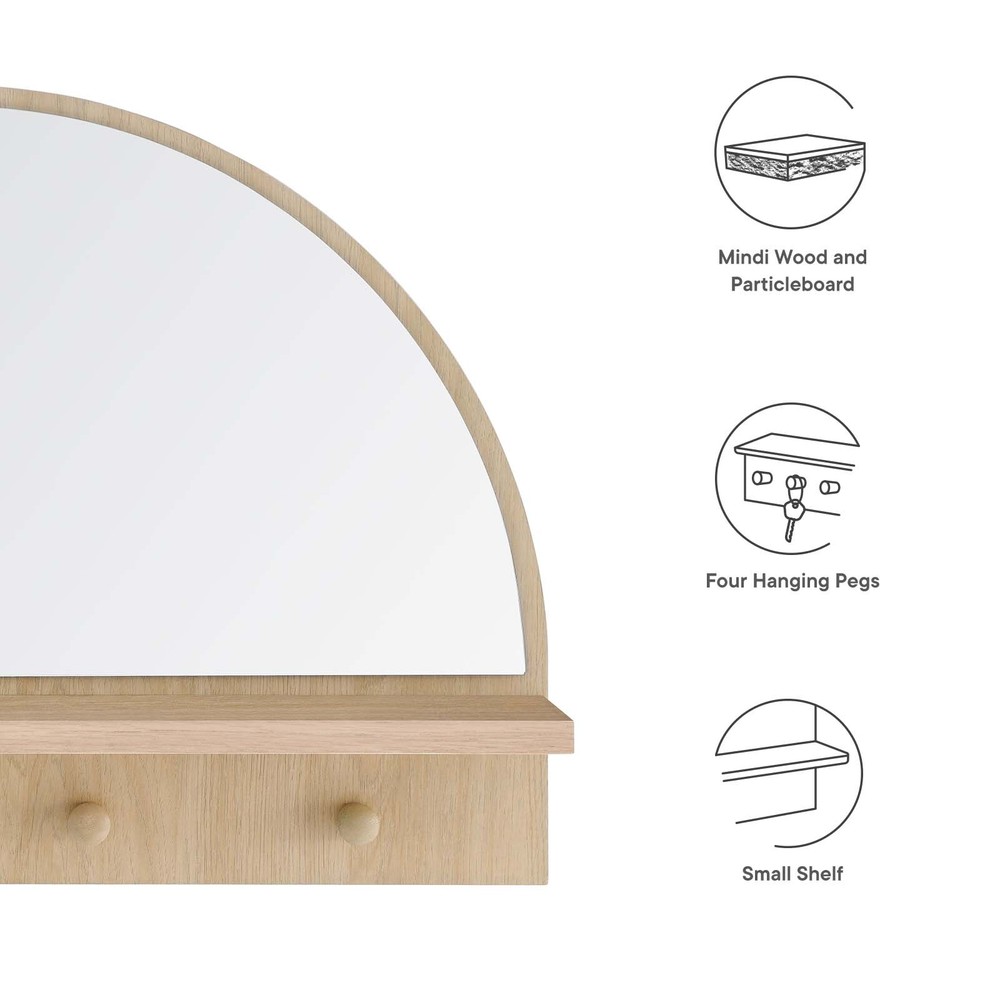Modway Moonbeam Arched Mirror in Oak