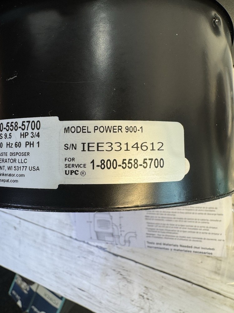 Garbage Disposal InSinkErator Power 900 Continuous feed 3/4 HP