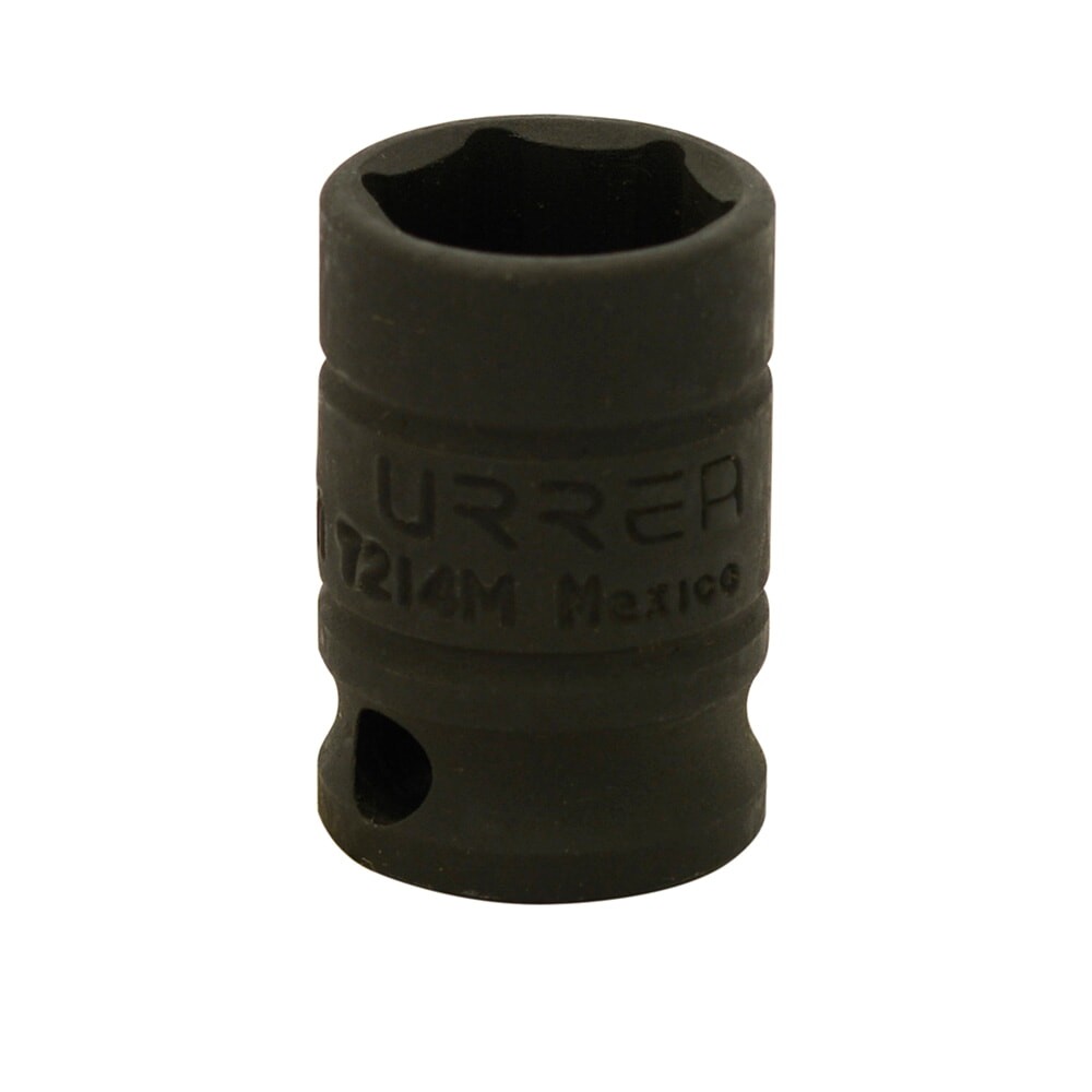 URREA 7214M 3/8" Drive Black Standard Impact Socket 6 Point 14 mm