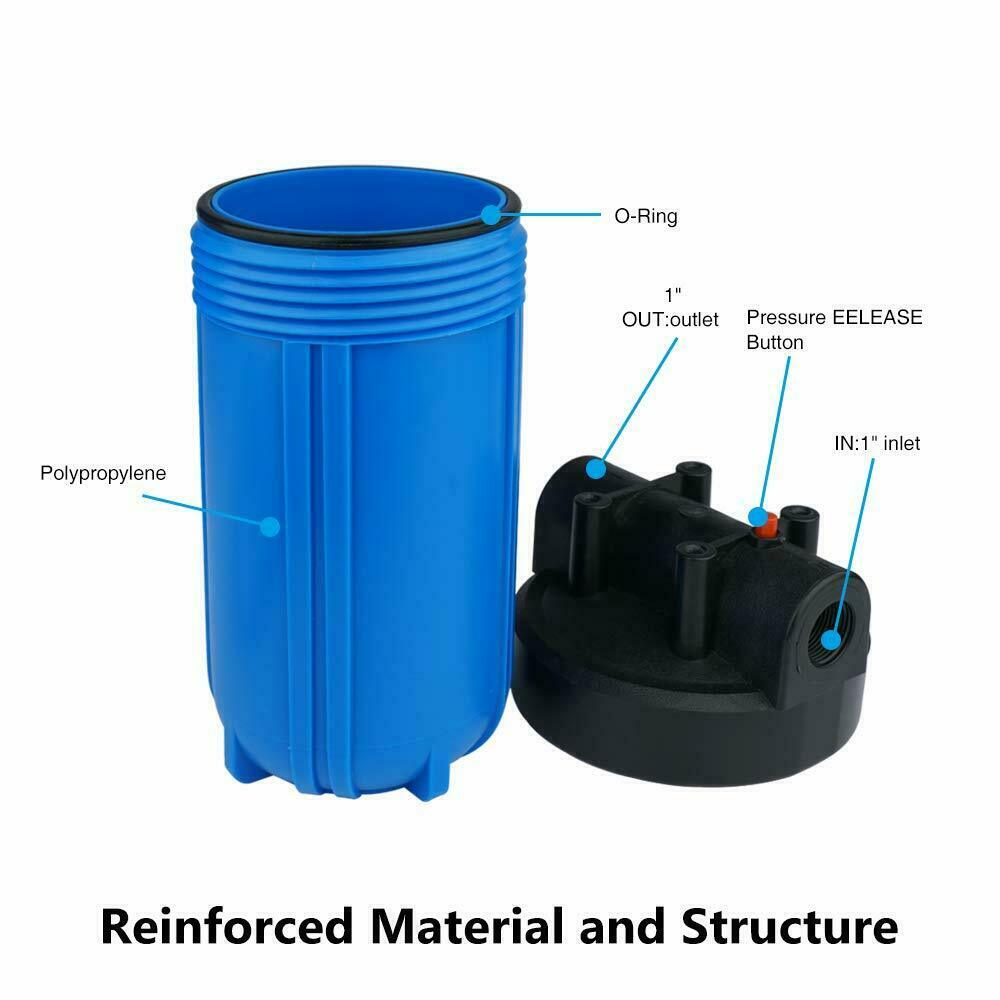 10*4.5'' Big Blue Water Filter System + Spin Down Sediment Reusable Water Filter