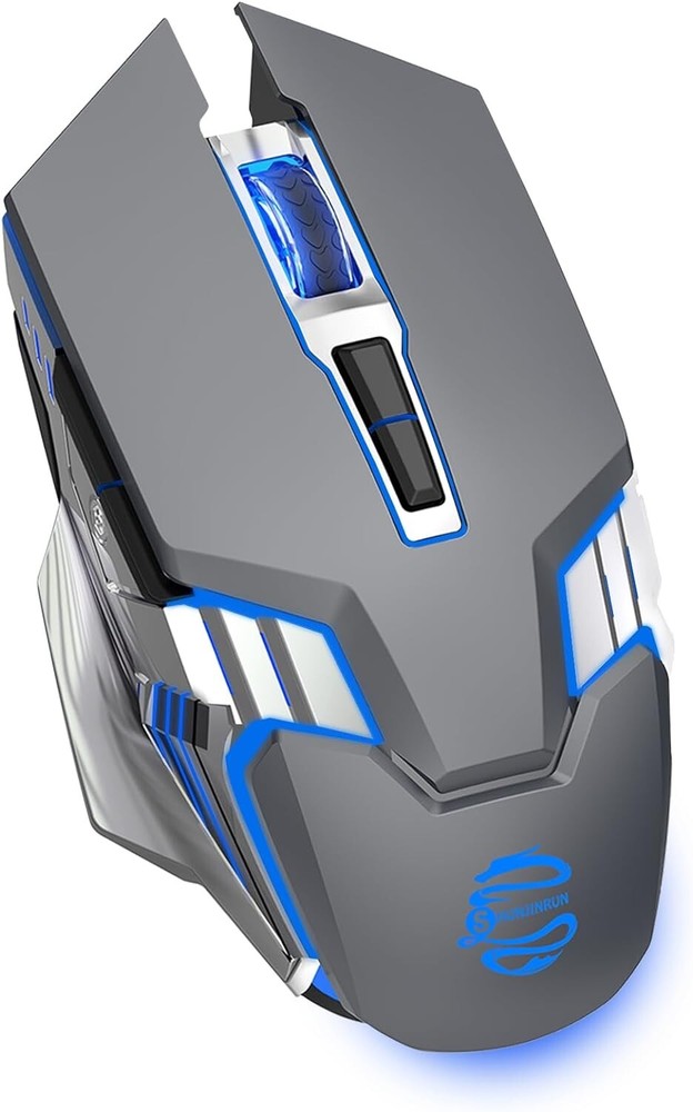 Multi-Mode Wireless Mouse - 2400 DPI - 7 Buttons - Rechargeable Battery - Grey