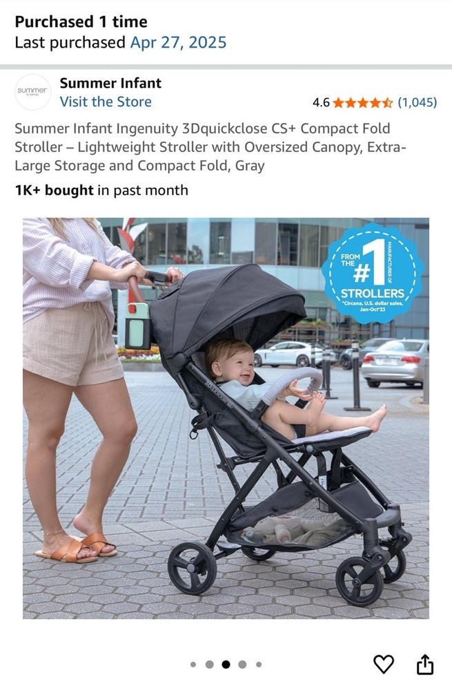 Summer Infant Ingenuity 3Dquickclose CS+ Compact Fold Stroller
