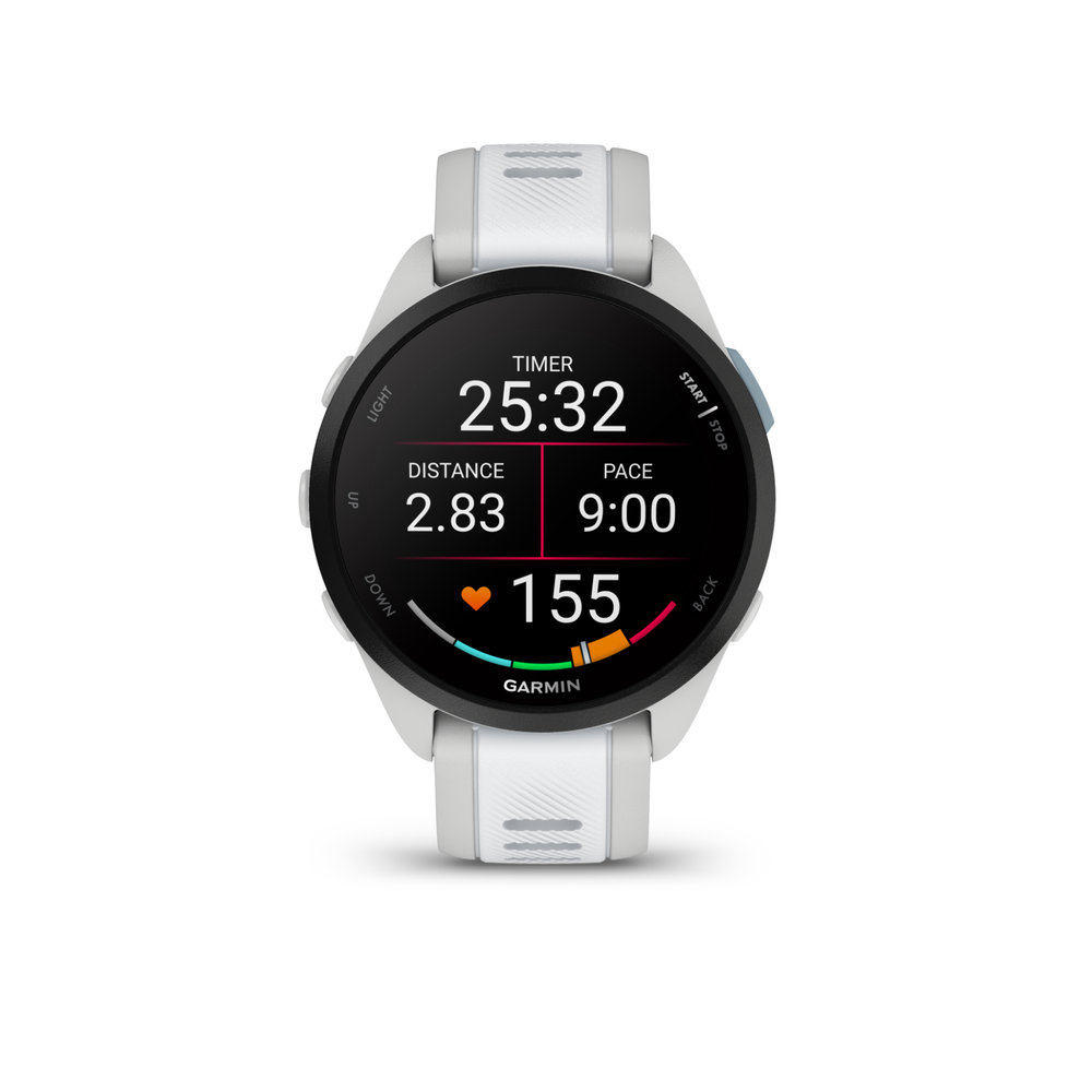 Garmin Forerunner 165 Running Smartwatch AMOLED Touchscreen Training White