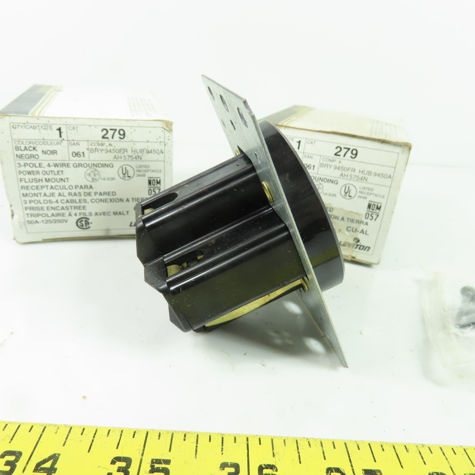 Leviton 279 50A 125/250V 3-Pole 4-Wire Grounding Power Outlets Lot of 2