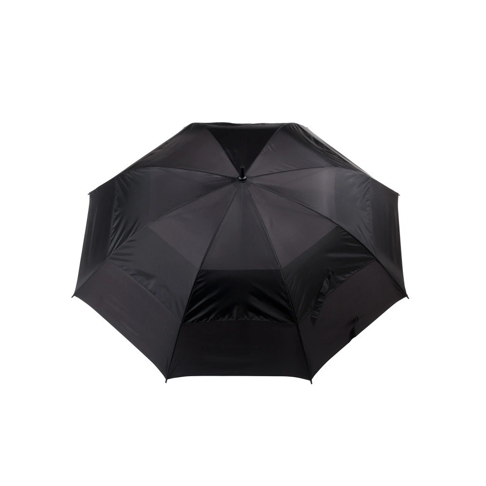 Vented Auto Open Windproof Golf Umbrella with Sun Protection Black