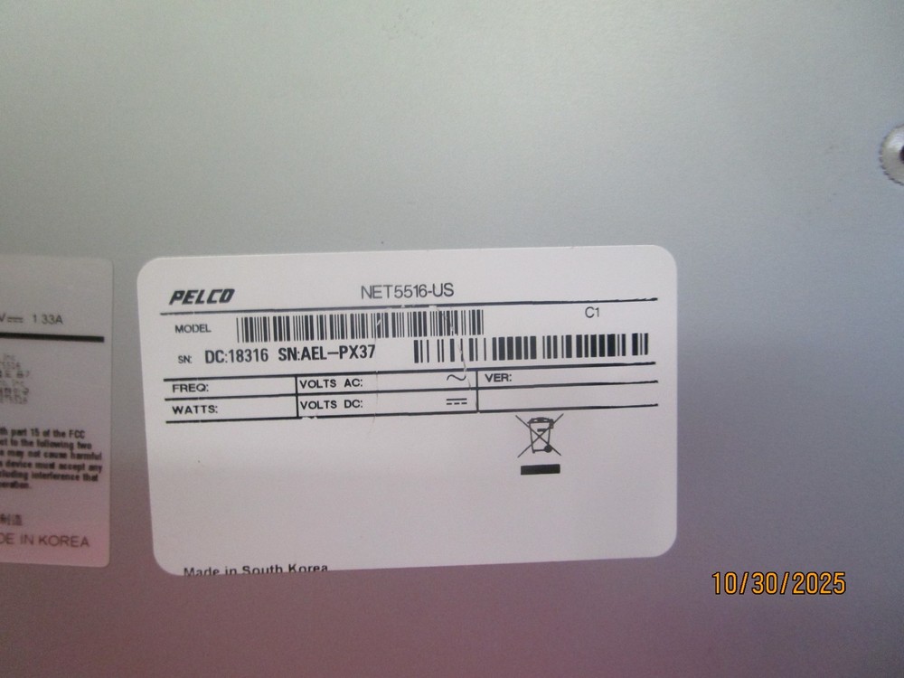 Pelco Schneider NET5500 Series Video Encoder NET5516-US with Rack Mounts & A/C