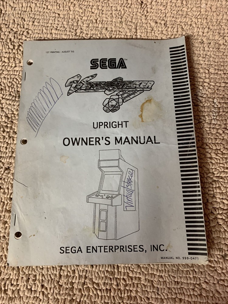 VIRTUA Striker SEGA   arcade video game  owners manual