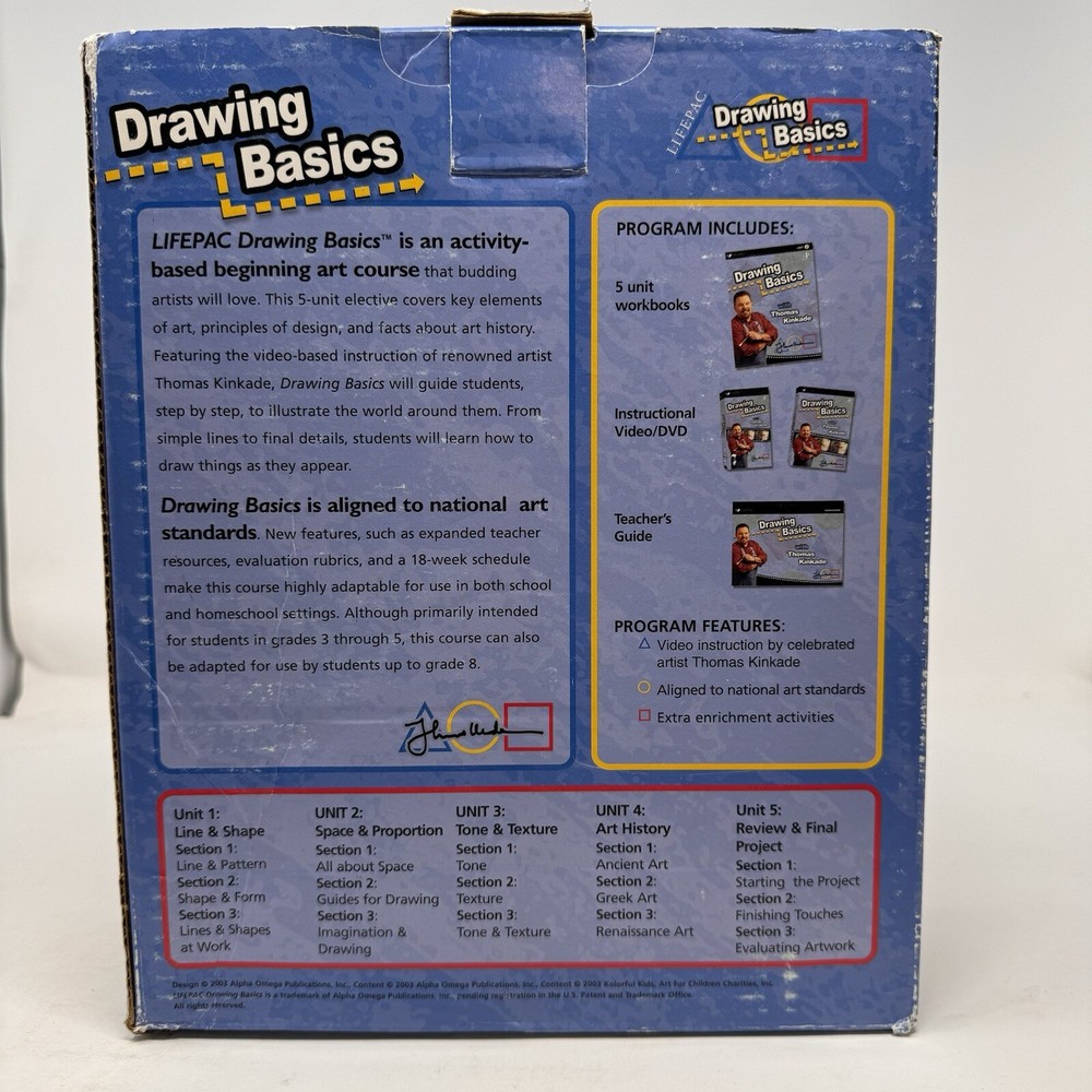Drawing Basics Thomas Kinkade Complete BoxSet DVD 5 Unit Workbooks Teacher Guide