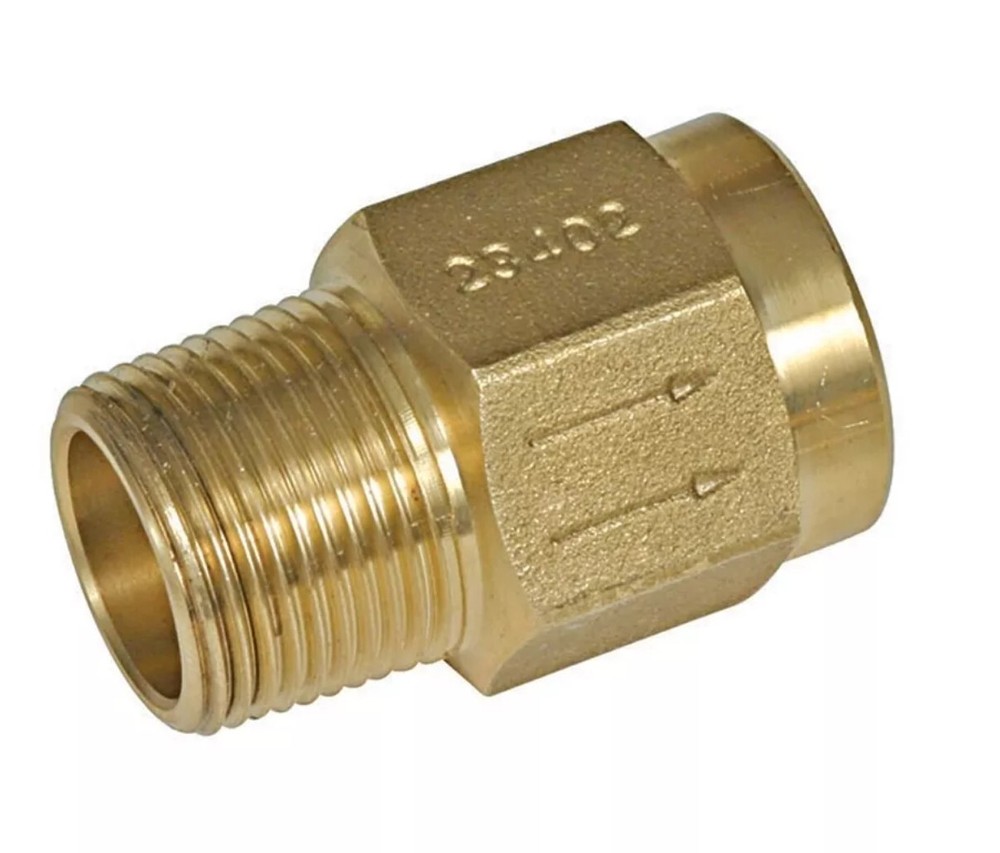 Camco 23303, Fresh Water Backflow Preventer, 1/2" MPT x 1/2" FPT, Brass