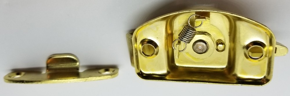 Brass Table Sash Lock Cam-Type spring release dining kitchen leaf close switch