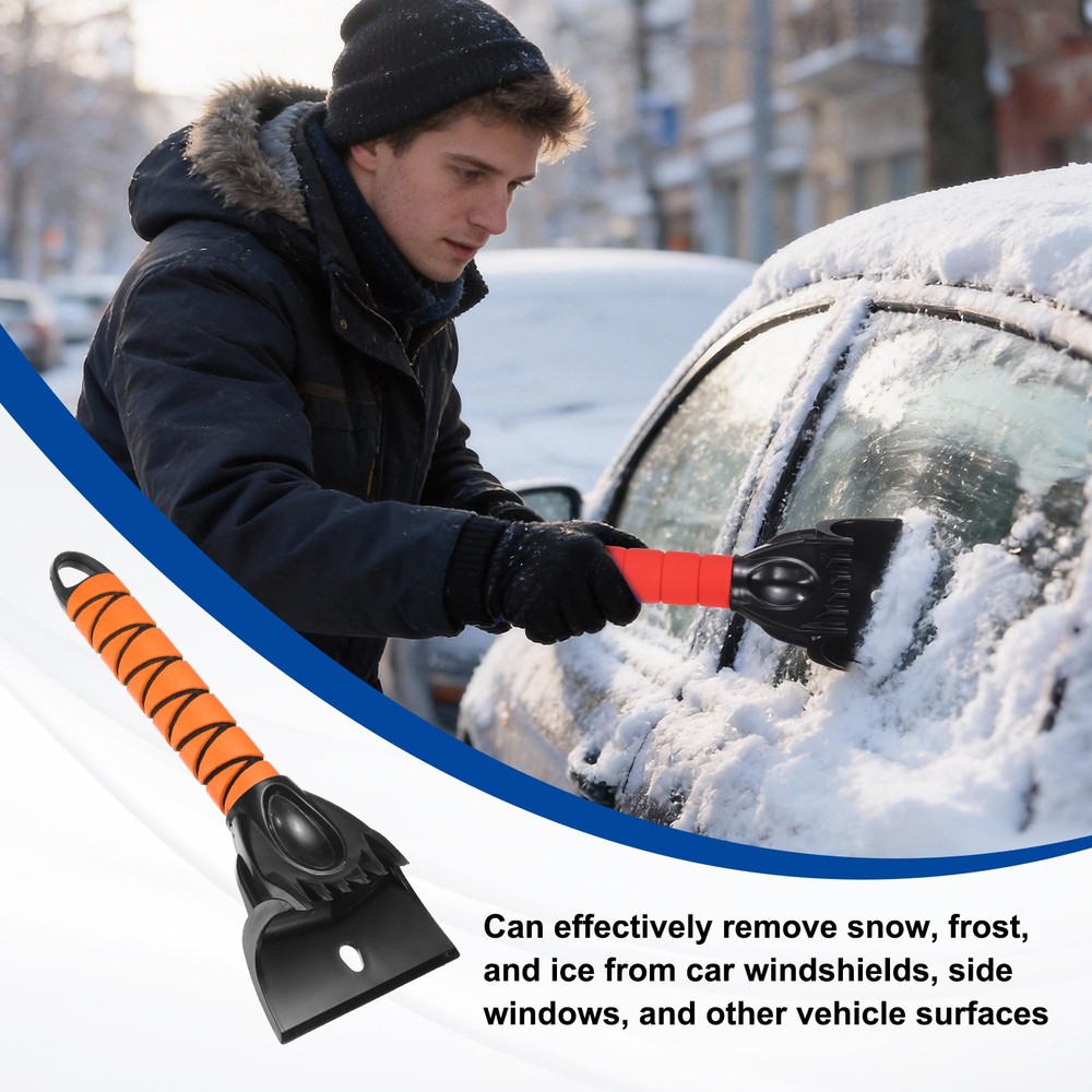 2pcs Car Ice Scraper 12"x4" Orange