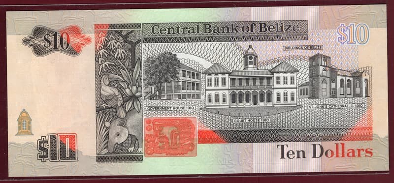 Belize , P54a , 10 Dollar , 1990 UNC