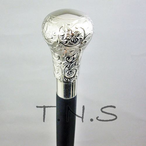 Designer Solid Silver Brass Design Handle Walking Stick Gift For Man Canes Gift