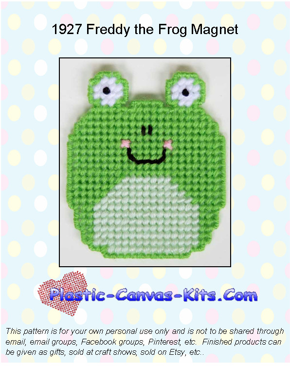 Freddy the Frog Magnet - Plastic Canvas Pattern or Kit
