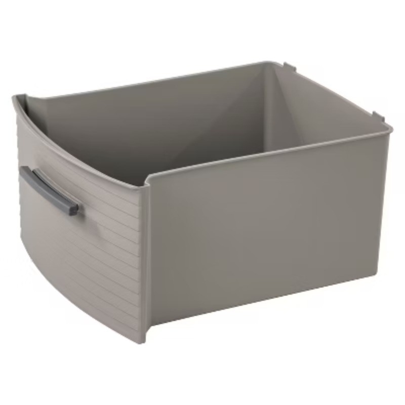 4 Drawer Weave Tower Dark Gray: Plastic Storage Organizer