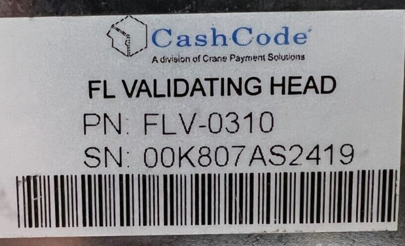 CASH CODE FRONT LOAD BILL VALIDATOR FL-0385US2739