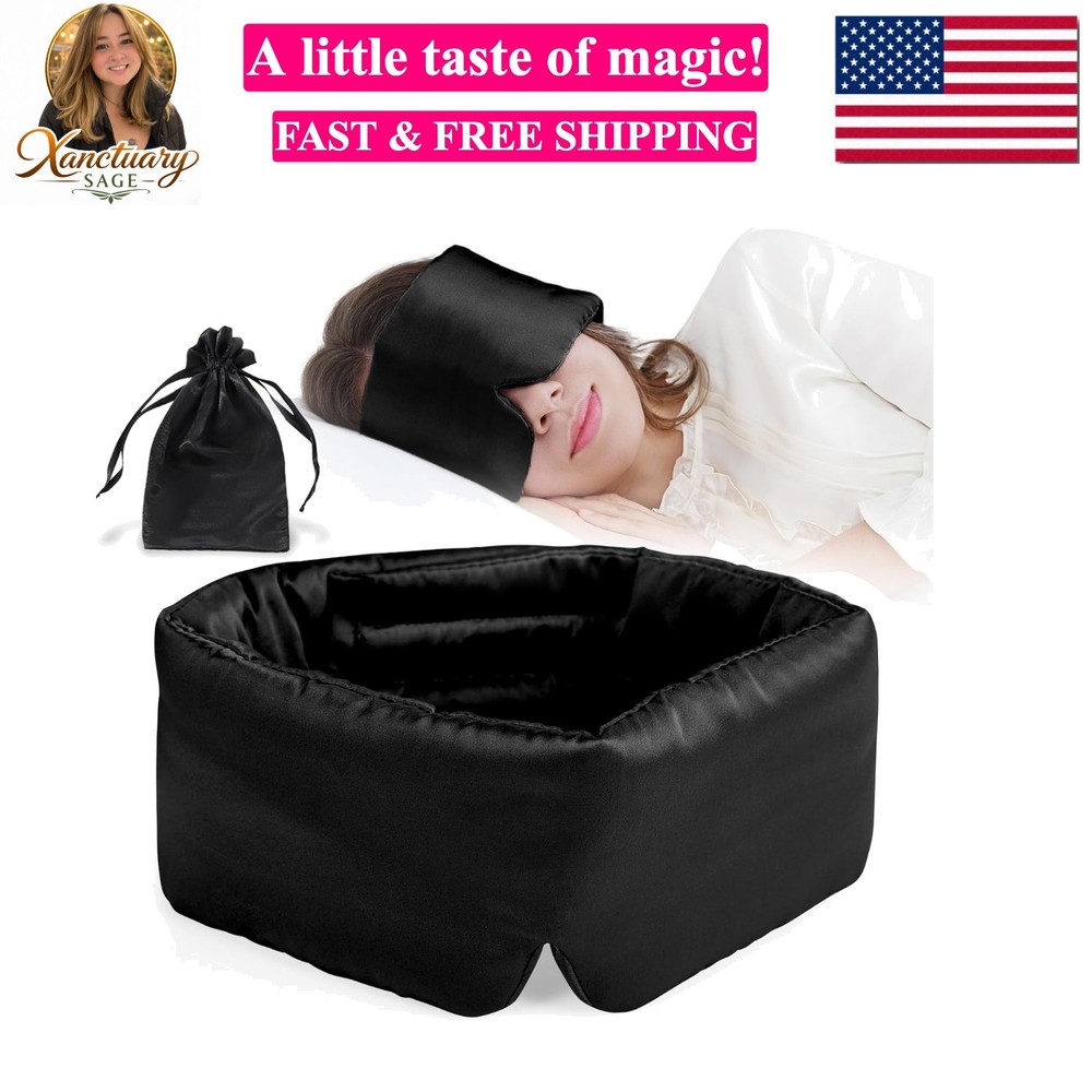 100% Mulberry Silk Sleep Mask, Comfortable Soft for Deep Sleeping, Blackout E...