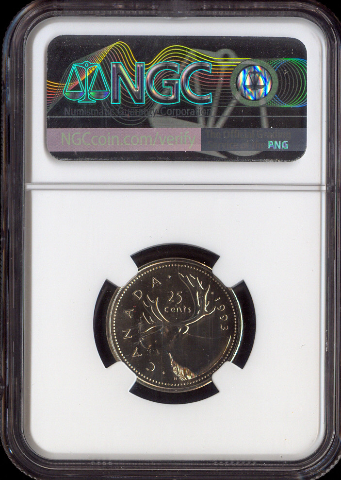 1993 Canada 25 Cents NGC MS67 MAC Quality