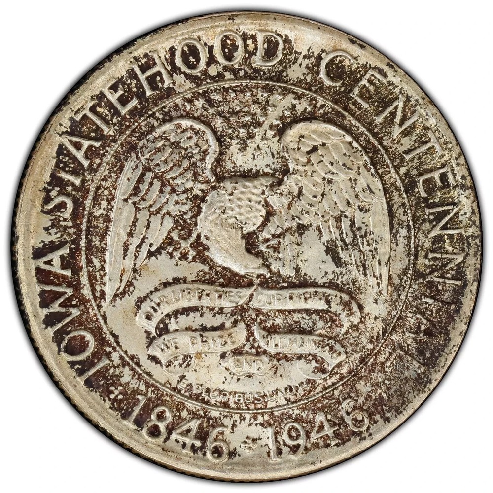 Toned 1946 Iowa Commemorative Half Dollar MS-66 PCGS