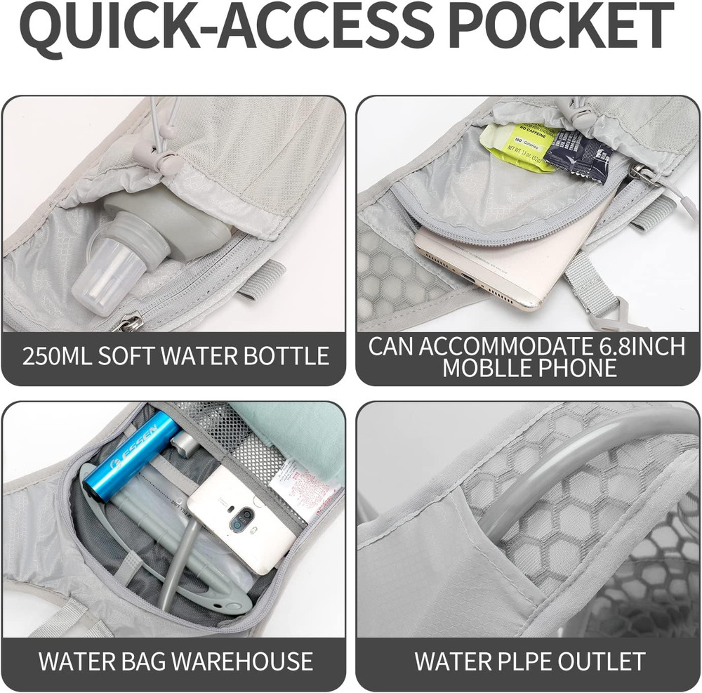 IX INOXTO Hydration Pack Backpack, Lightweight Water Backpack with 2L Hydration