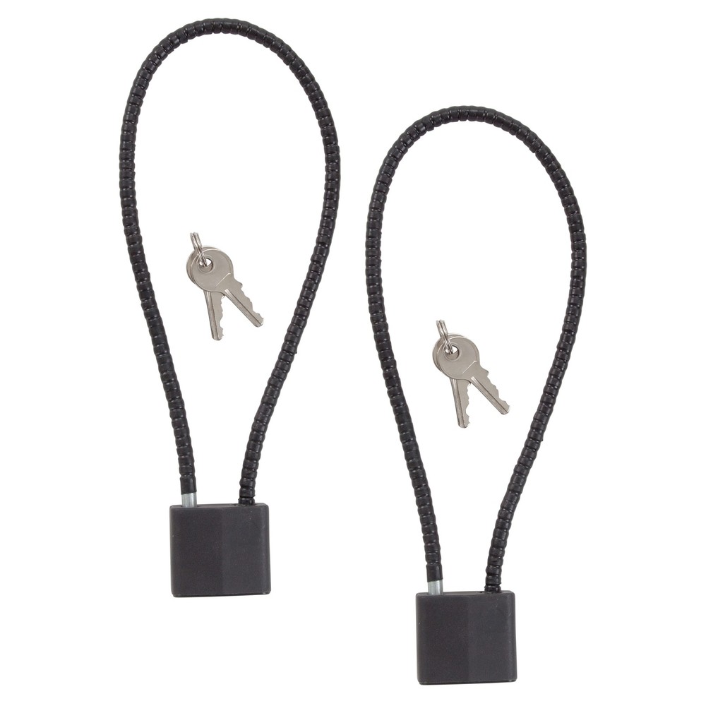 15" Cable Lock, 2-Pack, Black